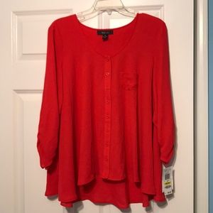 Coral/pink button up blouse